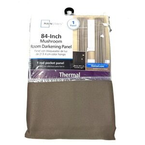 Mainstays Room Darkening Panel Taupe Color‎ (Mushroom) 54 X 84" Curtain One Rod